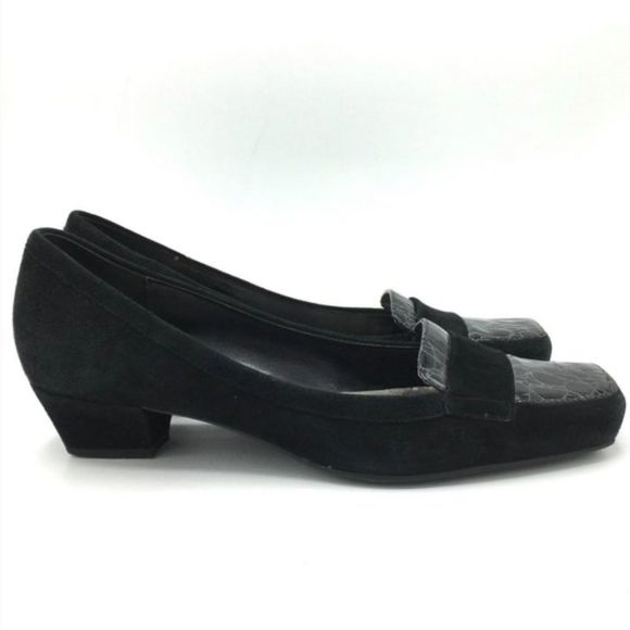 FRANCO SARTO Suede Croc Square Toe Loafer - Picture 3 of 7